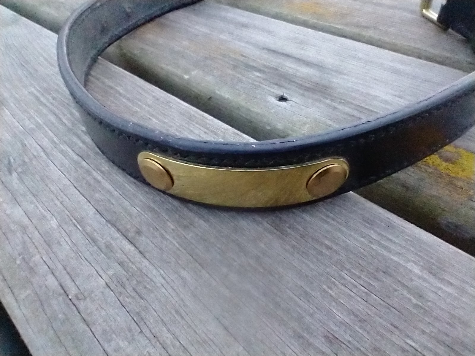 Leather dog collar nameplate